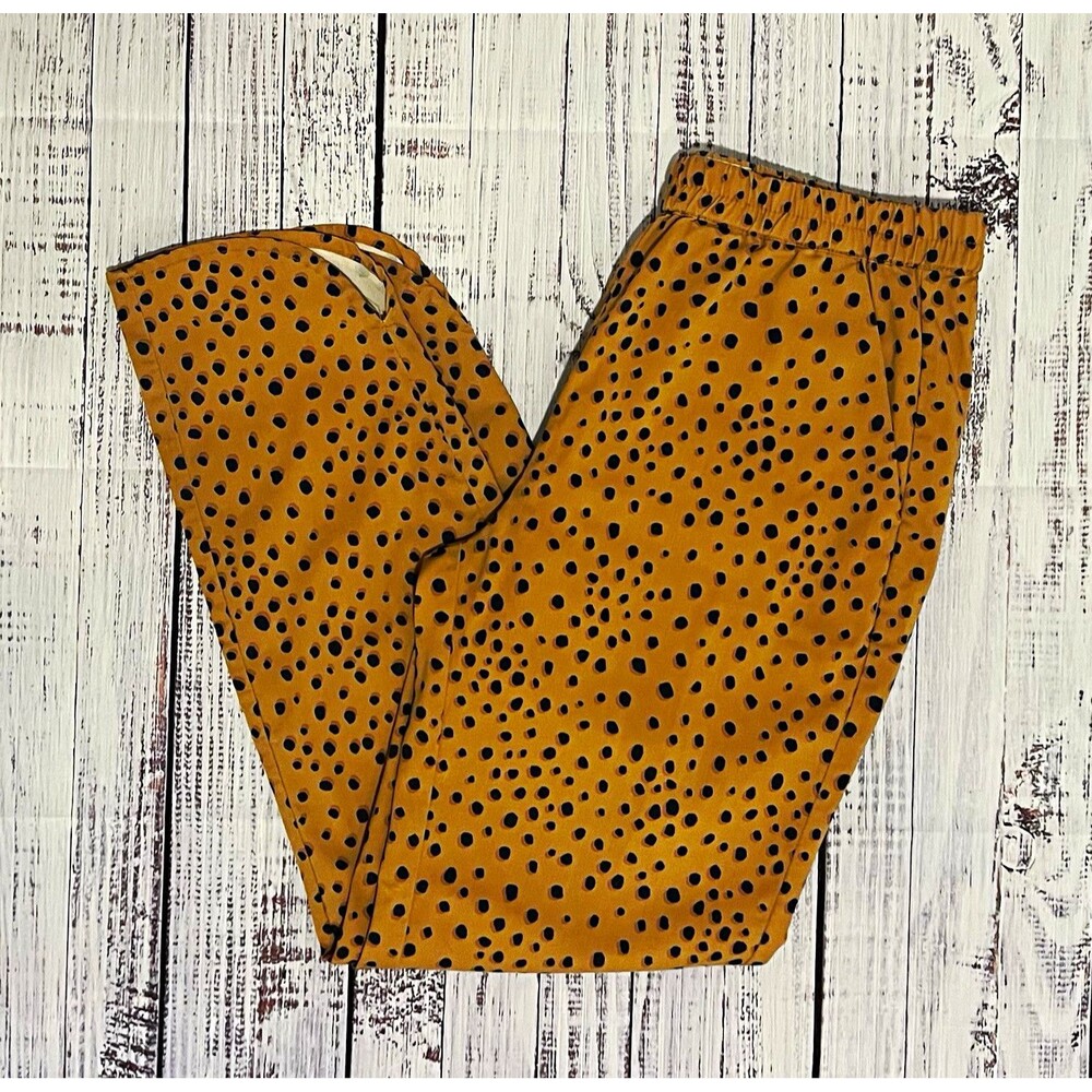 Marine Layer Re-Spun Allison Pants XS Cheetah Dot Pull On Ankle Tulip Hem Lounge